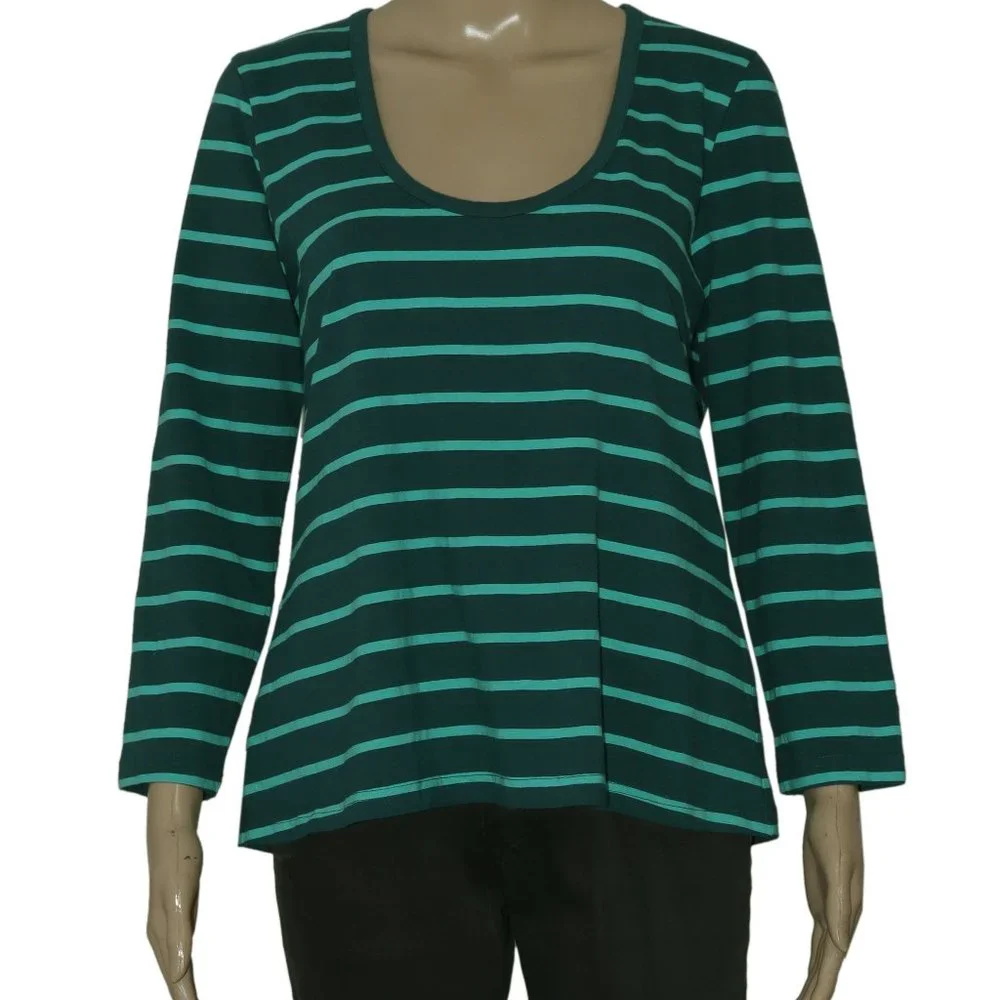 Anthropologie Daily Practice Scoop Neck Tee Striped Top L